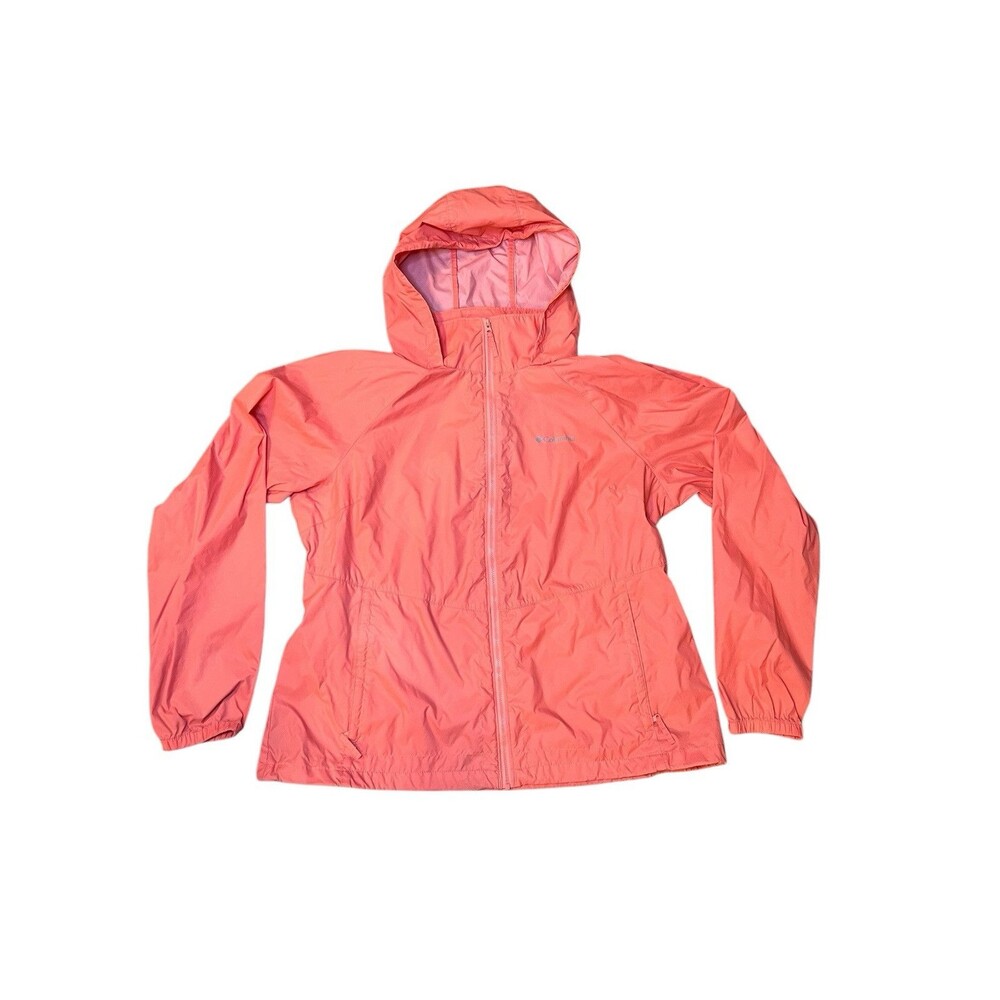 Columbia Jacket Womens Sz XXL Peach Orange Full Zip Lightweight Windbreaker Jog